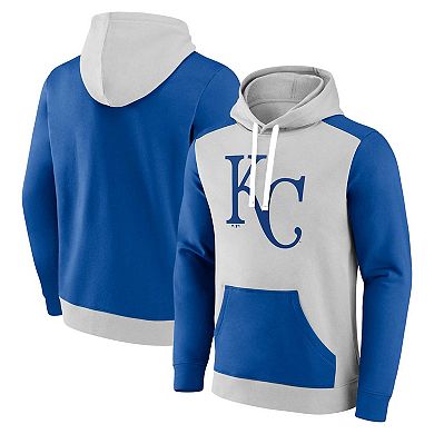 Men's Fanatics Branded Gray/Royal Kansas City Royals Arctic Pullover Hoodie