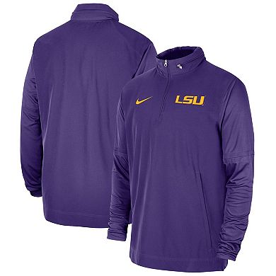 Men's Nike Purple LSU Tigers 2023 Coach Half-Zip Hooded Jacket