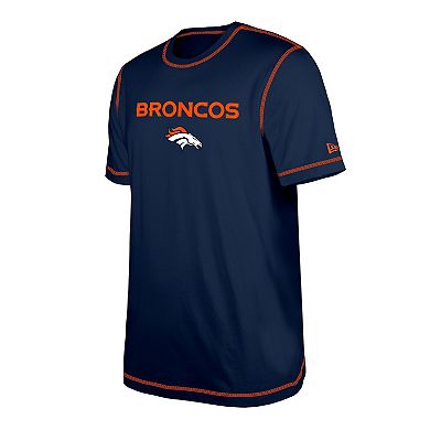 Men's New Era  Navy Denver Broncos Third Down Puff Print T-Shirt