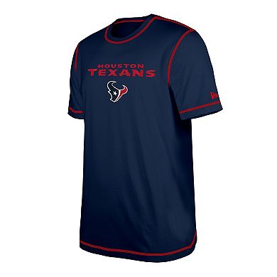Men's New Era  Navy Houston Texans Third Down Puff Print T-Shirt