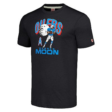 Men's Homage Warren Moon Charcoal Houston Oilers Retired Player Caricature Tri-Blend T-Shirt