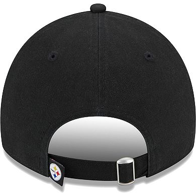 Women's New Era Black Pittsburgh Steelers Leaves 9TWENTY Adjustable Hat