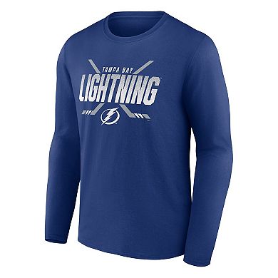 Men's Fanatics Branded Blue Tampa Bay Lightning Covert Long Sleeve T-Shirt