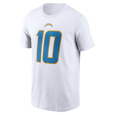 Men's Nike Justin Herbert  White Los Angeles Chargers  Player Name & Number T-Shirt