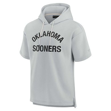 Unisex Fanatics Signature Gray Oklahoma Sooners Super Soft Fleece Short Sleeve Pullover Hoodie