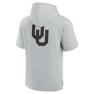 Unisex Fanatics Signature Gray Oklahoma Sooners Super Soft Fleece Short Sleeve Pullover Hoodie