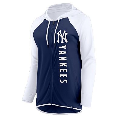Women's Fanatics Branded Navy/White New York Yankees Forever Fan Full-Zip Hoodie Jacket