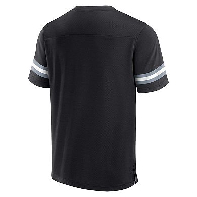 Men's Fanatics Branded  Black Las Vegas Raiders Jersey Tackle V-Neck T-Shirt