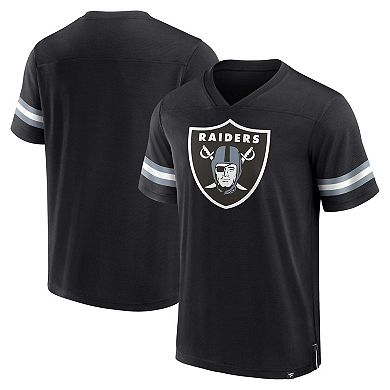 Men's Fanatics Branded  Black Las Vegas Raiders Jersey Tackle V-Neck T-Shirt