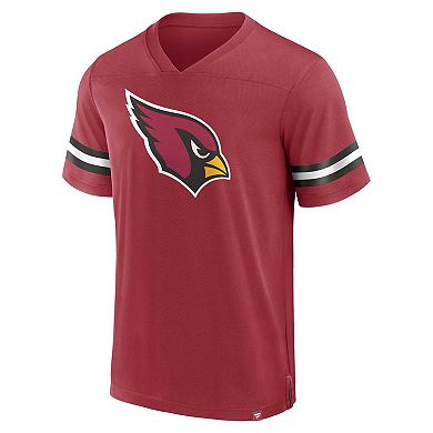 Men's Fanatics Branded  Cardinal Arizona Cardinals Jersey Tackle V-Neck T-Shirt