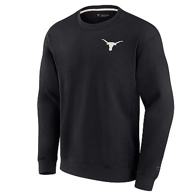 Unisex Fanatics Signature Black Texas Longhorns Super Soft Pullover Crew Sweatshirt