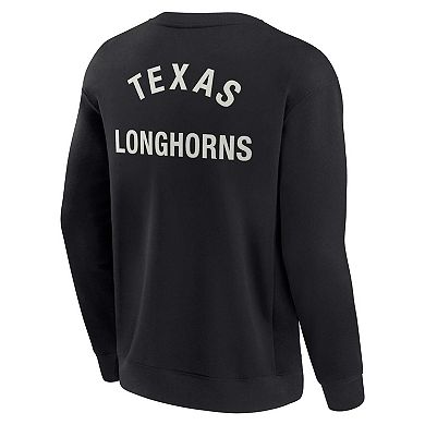 Unisex Fanatics Signature Black Texas Longhorns Super Soft Pullover Crew Sweatshirt