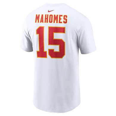 Men's Nike Patrick Mahomes  White Kansas City Chiefs  Player Name & Number T-Shirt