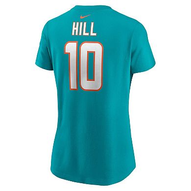 Women's Nike Tyreek Hill Aqua Miami Dolphins Player Name & Number T-Shirt