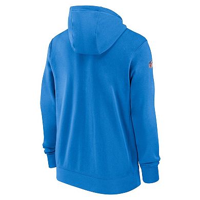 Men's Nike Powder Blue Los Angeles Chargers Sideline Club Performance Full-Zip Hoodie