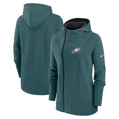 Women's Nike Midnight Green Philadelphia Eagles Asymmetrical Raglan Full-Zip Hoodie