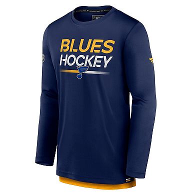 Men's Fanatics Branded  Navy St. Louis Blues Authentic Pro Long Sleeve T-Shirt