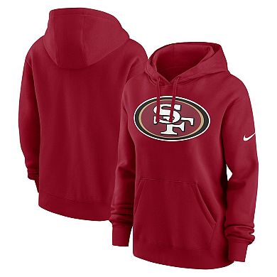 Women's Nike Scarlet San Francisco 49ers Team Logo Club Fleece Pullover Hoodie