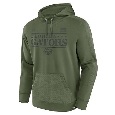 Men's Fanatics Branded Olive Florida Gators OHT Military Appreciation Stencil Pullover Hoodie