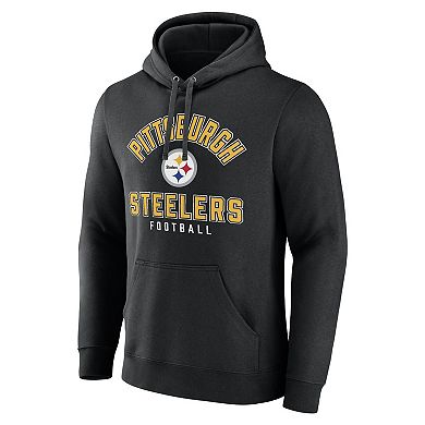 Men's Fanatics Branded  Black Pittsburgh Steelers Between the Pylons Pullover Hoodie