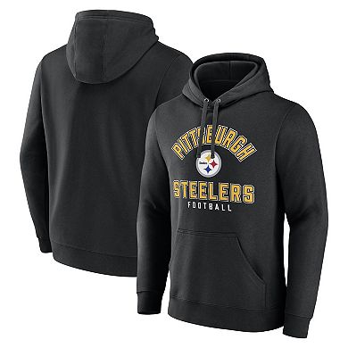 Men's Fanatics Branded  Black Pittsburgh Steelers Between the Pylons Pullover Hoodie