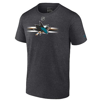Men's Fanatics Branded  Heather Charcoal San Jose Sharks Authentic Pro Secondary Replen T-Shirt