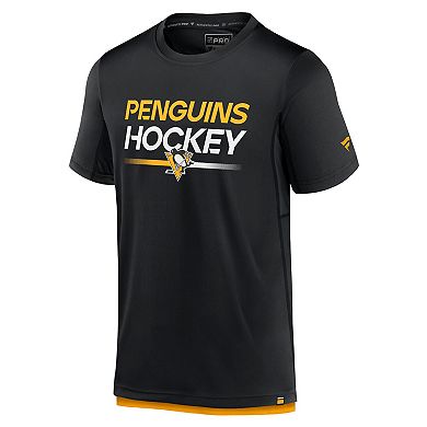 Men's Fanatics Branded  Black Pittsburgh Penguins Authentic Pro Tech T-Shirt