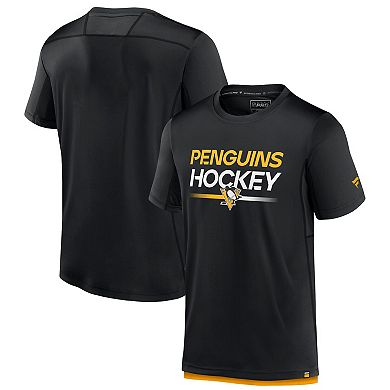 Men's Fanatics Branded  Black Pittsburgh Penguins Authentic Pro Tech T-Shirt