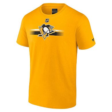 Men's Fanatics Branded  Gold Pittsburgh Penguins Authentic Pro Secondary Replen T-Shirt