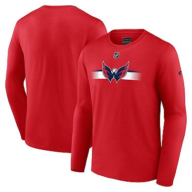 Men's Fanatics Branded  Red Washington Capitals Authentic Pro Secondary Replen Long Sleeve T-Shirt