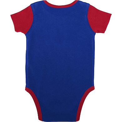 Newborn & Infant Royal/Red New York Giants Home Field Advantage Three-Piece Bodysuit, Bib & Booties Set