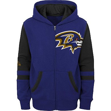 Preschool Purple Baltimore Ravens Stadium Color Block Full-Zip Hoodie