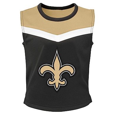 Girls Youth Black New Orleans Saints Spirit Two-Piece Cheerleader Set