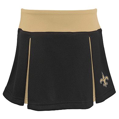 Girls Youth Black New Orleans Saints Spirit Two-Piece Cheerleader Set