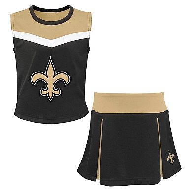 Girls Youth Black New Orleans Saints Spirit Two-Piece Cheerleader Set