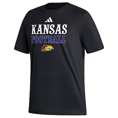 Men's adidas  Black Kansas Jayhawks  Football Sideline Strategy T-Shirt