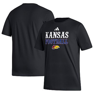 Men's adidas  Black Kansas Jayhawks  Football Sideline Strategy T-Shirt