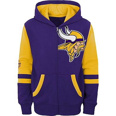 Youth Purple Minnesota Vikings Colorblock Full-Zip Hoodie