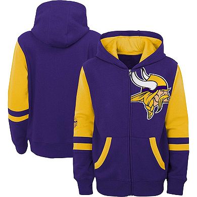 Youth Purple Minnesota Vikings Colorblock Full-Zip Hoodie