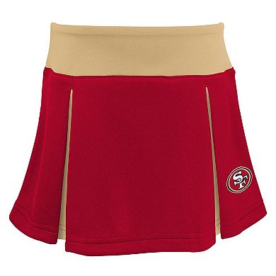 Girls Toddler Scarlet San Francisco 49ers Spirit Cheer Two-Piece Cheerleader Set with Bloomers