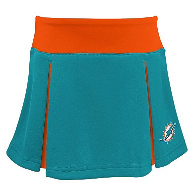 Girls Preschool Aqua Miami Dolphins Spirit Cheerleader Two-Piece Set with Bloomers