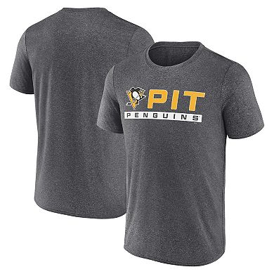 Men's Fanatics Branded Heather Charcoal Pittsburgh Penguins Playmaker T-Shirt