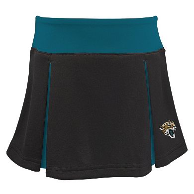 Girls Toddler Black Jacksonville Jaguars Spirit Cheer Three-Piece Cheerleader Set