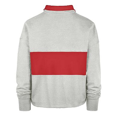 Women's '47 Gray Ohio State Buckeyes Next Level Remi Cropped Quarter-Zip Sweatshirt