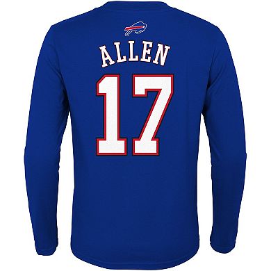 Youth Josh Allen Royal Buffalo Bills Mainliner Player Name & Number Long Sleeve T-Shirt