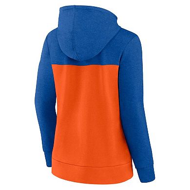 Women's Fanatics Branded Heather Royal/Orange New York Mets City Ties Hoodie Full-Zip Sweatshirt