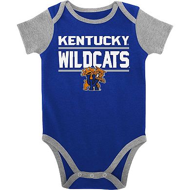 Newborn & Infant Royal Kentucky Wildcats Home Field Advantage Three-Piece Bodysuit, Bib & Booties Set