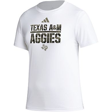 Women's adidas White Texas A&M Aggies AEROREADY Military Appreciation Pregame T-Shirt