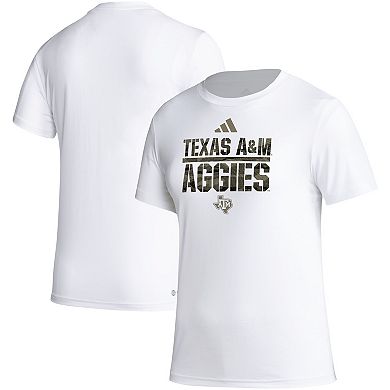Women's adidas White Texas A&M Aggies AEROREADY Military Appreciation Pregame T-Shirt