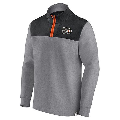 Men's Fanatics Branded Heather Gray Philadelphia Flyers Launch It Quarter-Zip Jacket